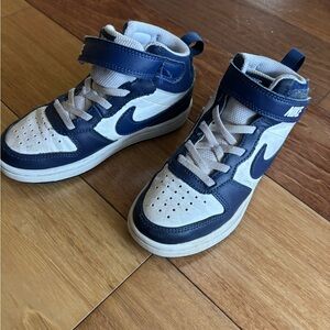 Nike Kids Navy and White High-Top Sneakers